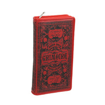 Red Vinyl Arcane Spell Grimoire Rubrum Snap Book Wallet Zip Close Coin P... - $39.59