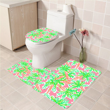 3Pcs/set Nibbles Lilly Pulitzer Bathroom Toliet Mat Set Anti Slip Bath Mat Floor - £26.33 GBP+
