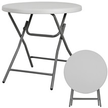 32&#39;&#39; Dia Round Folding Table Waterproof Top Camping Table For Parties Picnic - £71.93 GBP