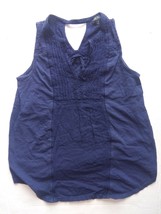 Lucky Brand Women&#39;s Navy Blue Peasant Top Boho Blouse Small EUC - $10.40