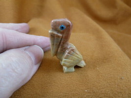 (Y-BIR-PE-8) tan red PELICAN carving Figurine soapstone Peru I love peli... - £6.84 GBP