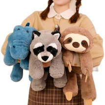 45-70cm Super Soft Lazy Fluffy Hair Stuffed Animals Plushie Plush Raccoon Fox Cr - £6.37 GBP+