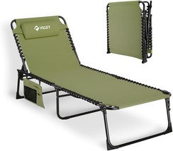 Villey Oversize Chaise Lounge Outdoor, Heavy-Duty Folding Lounge, Campin... - $136.59