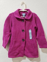 BABY GAP Girls Long Button Down Sweater Jacket Magenta 18-24m  - $17.81