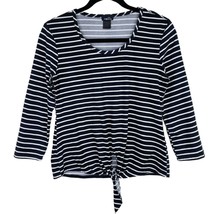 Rue 21 Striped Tie Front Black White T-Shirt Tee Top Shirt Size Small S ... - £5.43 GBP