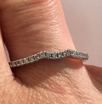 White Gold Diamond Wedding Band Ring with 1/6 ct tw Size 6 1/2 - £232.30 GBP