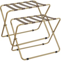 2 Pack Folding Luggage Rack For Guest Room, Heavy Duty 110Lbs Load Bearing Metal - £69.72 GBP