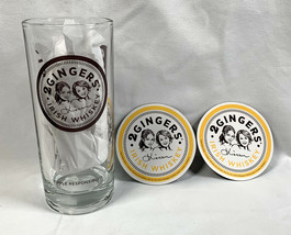 2 Gingers Irish Whiskey 10 oz Tall Cocktail Glass &amp; 2 Magnets  - £23.31 GBP