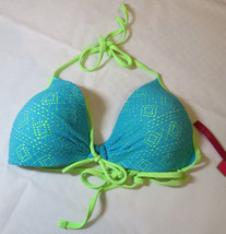 Candies Womens XL Sea Blue 3KKGW88J bikini Top only Push Up swim suit Ba... - $23.16