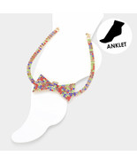 Rainbow crystal bow ankle bracelet - €11,17 EUR