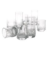 16 Piece Boxed Luminarc Ashley Glasses -8 Coolers 16oz, 8 Rocks 9 0z - $649.47 MXN