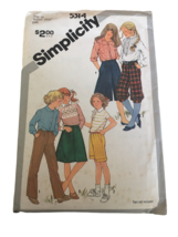 Simplicity Sewing Pattern 5314 Girls Pants Culottes Bermuda Shorts Vtg 12 1980s - £4.67 GBP