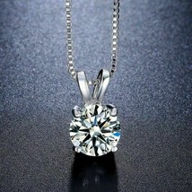 0.50Ct Round Cut CZ Diamond Solitaire Pendant Without Chain 925 Sterling Silver - £2.36 GBP