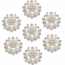 Pearl Rhinestone Flower Buttons Embellishments Craft Rhinestone Flatback... - £19.41 GBP