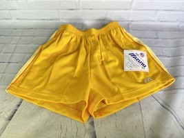 Vtg Mizuno Volleyball Shorts Deadstock Yellow Unisex Mens Womens Large Usa Made - £32.55 GBP