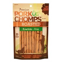 Pork Chomps Premium Pork Chomps Roasted Rawhide-Free Porkskin Twists Small 20 Ct - £9.72 GBP