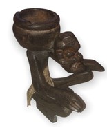 Indonesia Hand Carved Vintage Hunched Over Tribal Ashtray - £36.58 GBP