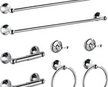 Eight-Piece Wall-Mounted Towel Racks With Adjustable Chrome Bars For Bat... - £48.53 GBP