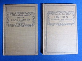 Eclectic English Classics Lincoln Addresses &amp; Letters 1914 &amp; Silas Marner 1911 - £11.98 GBP