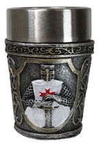 Pack of 4 White Cloak Medieval Templar Crusader Knight Shot Glasses Set ... - $639.55 MXN