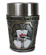 Pack of 4 White Cloak Medieval Templar Crusader Knight Shot Glasses Set ... - $639.55 MXN
