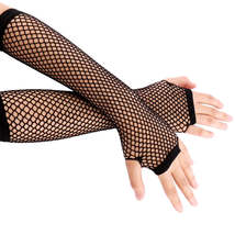 1 Pair  Neon Fishnet Fingerless Long Gloves Leg Arm Cuff Party Wear Fancy Dress  - £12.13 GBP