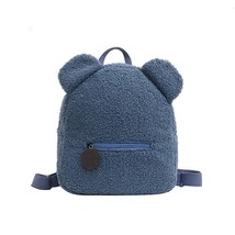 Cute Bear Ear Fleece Small Backpack Kids Girls Casual Warm Lambswool Daypack Bag - £17.12 GBP