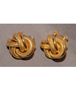 Hi Quality Italian Unoafree 14K gold FRENCH CLIP &quot;LOVE KNOT&quot; Earrings - $19,384.46 MXN