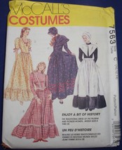 McCall’s Misses’ Costumes Pilgrim, Pioneer Women Dress Size 10-14 #7563   - £5.46 GBP