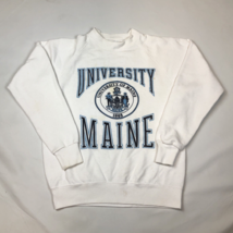 Vintage University Maine White Crewneck Sweatshirt Size Large Soffe Made... - $40.98 CAD