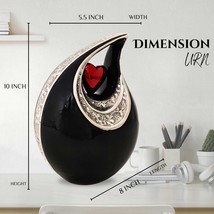 Elegant Black Teardrop Cremation Urn - Memorial Urn for Human Ashes- Unique Desi - £157.89 GBP