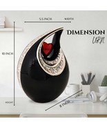 Elegant Black Teardrop Cremation Urn - Memorial Urn for Human Ashes- Unique Desi - $199.99