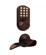 Oil Rubbed Bronze Keyless Entry Deadbolt and Lever Handle Door Lock with... - $104.35