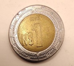 Mexico 1995 1 Nuevos New Peso Bi-Metallic Circulated Coin - $2.25
