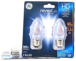 2 GE Revea LED Radiant White Pure Light 40w 240 Lumens Clear Finish Dimm... - $17.99