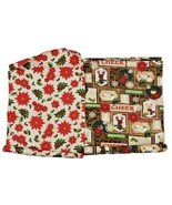 Christmas winter Fat Quarters 18&quot; x 21&quot; Quilting Fabric Crafts Lot of 2 New - £9.77 GBP