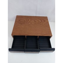 Vintage Faux Wood 36 Cassette Tape Holder 3 Drawer Storage Case (B) - £11.35 GBP