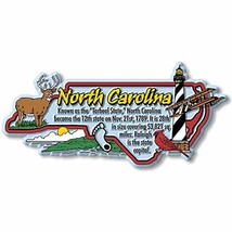 Jumbo North Carolina Info Map Magnet by Classic Magnets, Collectible Souvenirs M - £5.26 GBP