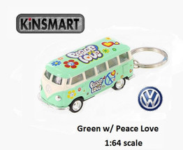 2.5&quot; Kinsmart 1962 Volkswagen Bus Diecast Toy Keychain 1:64 Decal Pastel... - £11.84 GBP