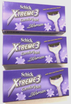 Lot 3 Women Schick 3 Blades Razor Xtreme 3 Comfort Aloe Shea Butter Disposable - £7.93 GBP