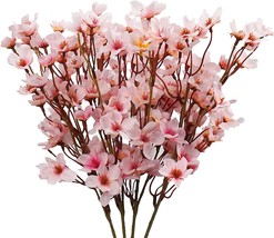 The Uieke 4Pcs Artificial Cherry Blossom Flower, Silk Peach Flowers Fake Plants - £27.15 GBP