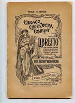 Die Meistersinger Libretto Wagner Chicago Civic Opera Company Fred Rullman  - $14.85