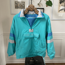 Vintage 90s C&amp;A Club Fifteen Teal Blue Grey Puffy Half Zip Pullover XL - $602.64 MXN