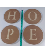 SET OF 4 wooden letters spelling hope wall hangings very good - £11.68 GBP