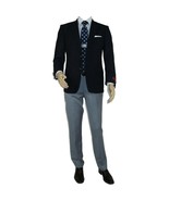 Men's RENOIR Classic Blazer 100% Wool Side vents Metal Buttons Notch 509-2 Navy - €128,90 EUR