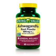 Spring Valley Extra Strength Ashwagandha, 500 mg, 60 Vegetarian Capsules - $25.89