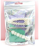 Locks and Mane 3-Piece Hair Clips Set - Faux Pearls + Rhinestones NIB - $15.02 CAD