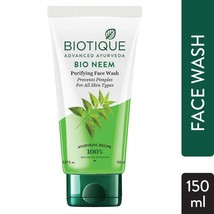 Biotique Bio Neem Purifying Face Wash Prevents Pimples 150ml Skin Face Body Care - £16.30 GBP