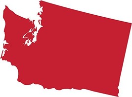 Picniva red Washington WA map removable Vinyl Wall Decal Home Dicor 3 in... - £3.07 GBP