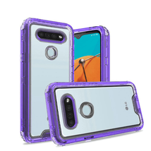 3in1 High Quality Transparent Snap On Hybrid Case CLEAR/PURPLE For Lg K51 - £5.31 GBP